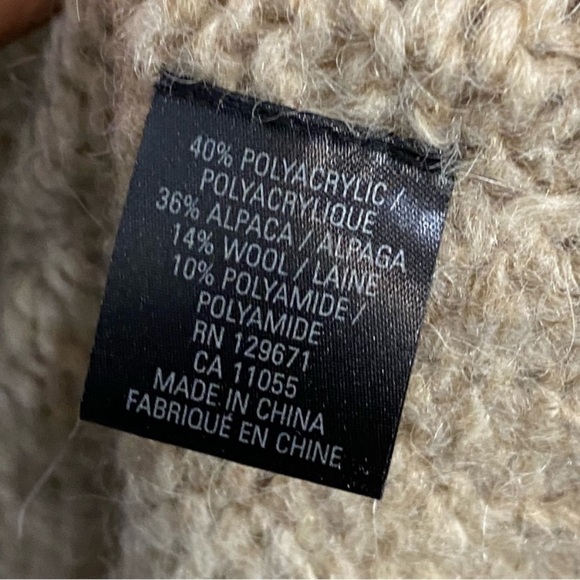 360 Sweater Italian Yarn Alpaca Wool Duster Cardigan Tan Large - Picture 10 of 10